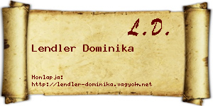 Lendler Dominika névjegykártya